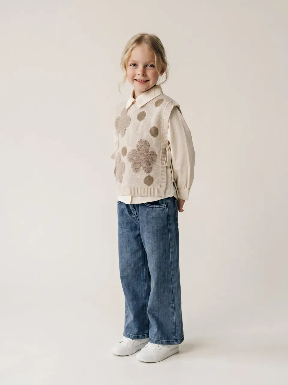 Polka Dot Cardigan Pants Set