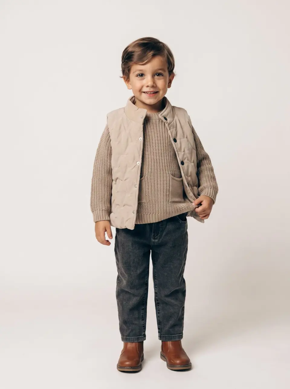 Quilted Vest Sweater Set