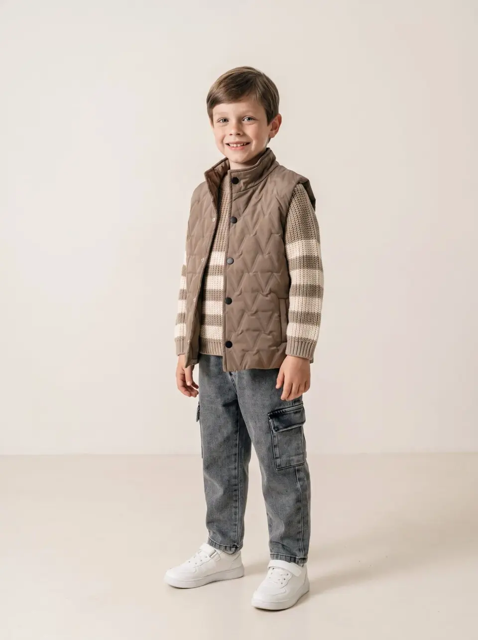 Quilted Vest Sweater Set