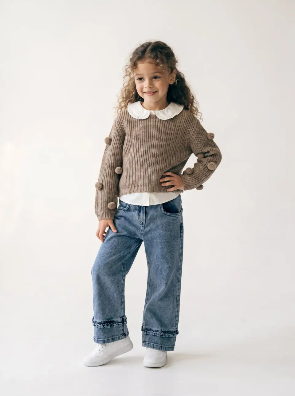 Buttoned Sweater Pants Set
