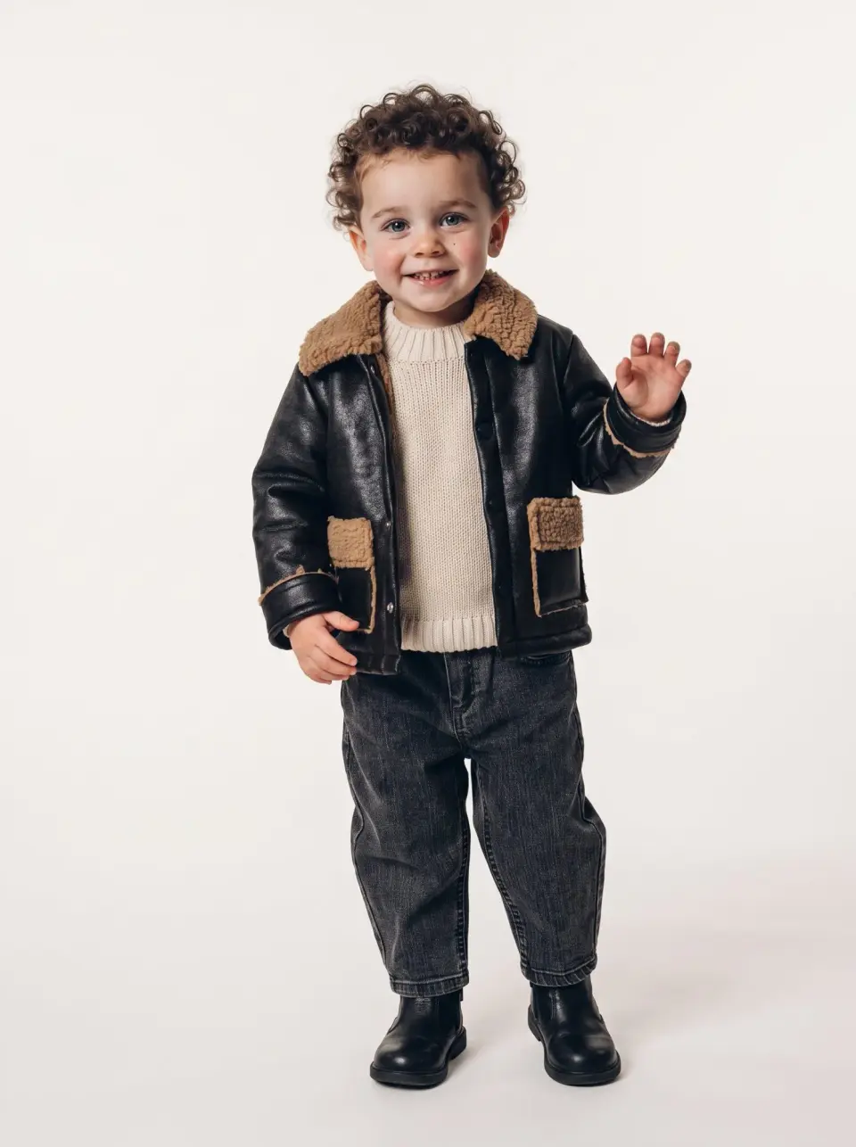 Leather Jacket Pants Set