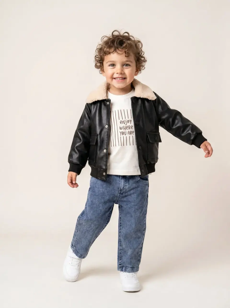 Leather Jacket Pants Set