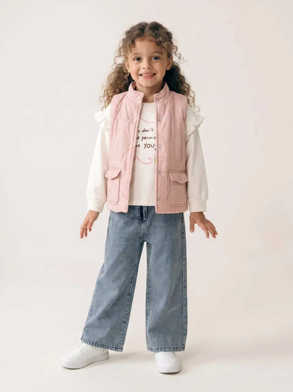 Pink Vest Three Piece Set